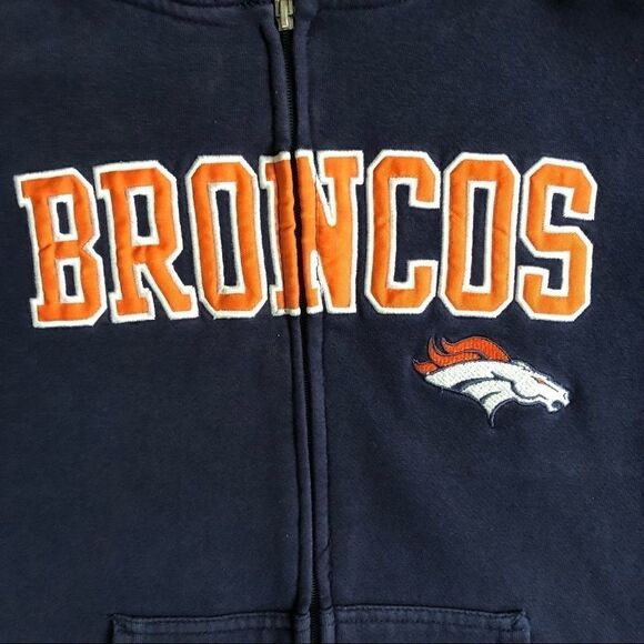 Denver Broncos Zip Front Hooded Youth Sweatshirt - Picture 2 of 5